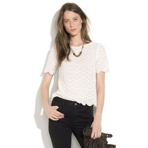 Madewell Scalloped Lace Top